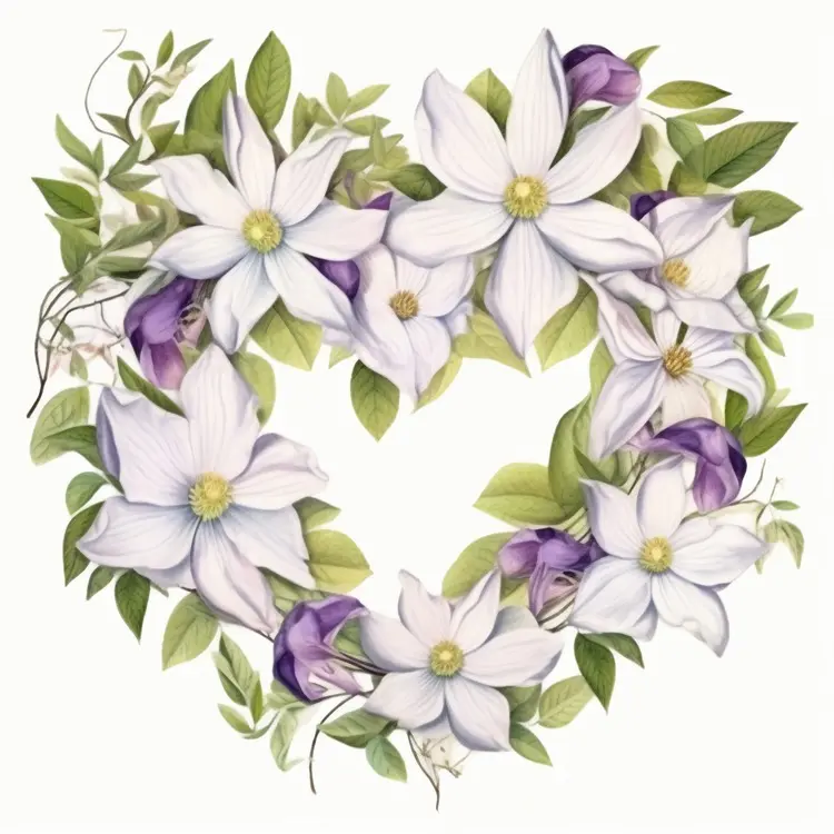Beautiful Heart-Shaped Flower Wreath