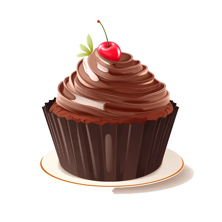 Delicious Chocolate Cupcake with Cherry on Top