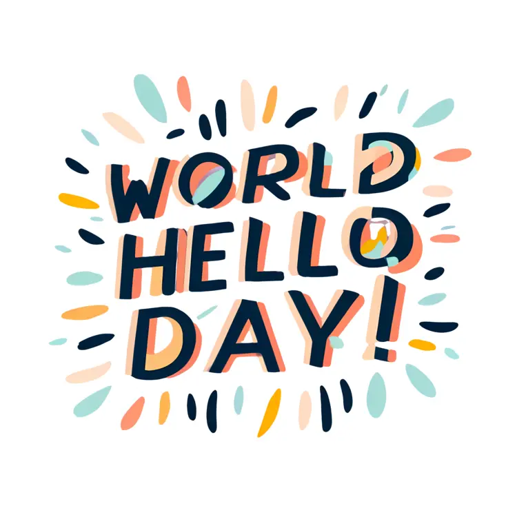 Festive World Hello Day Text