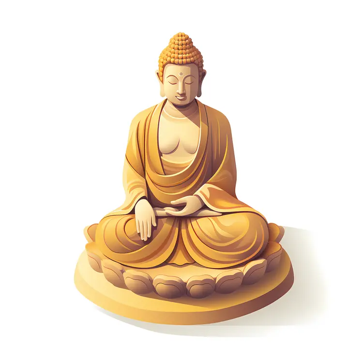 Golden Buddha Statue on Lotus