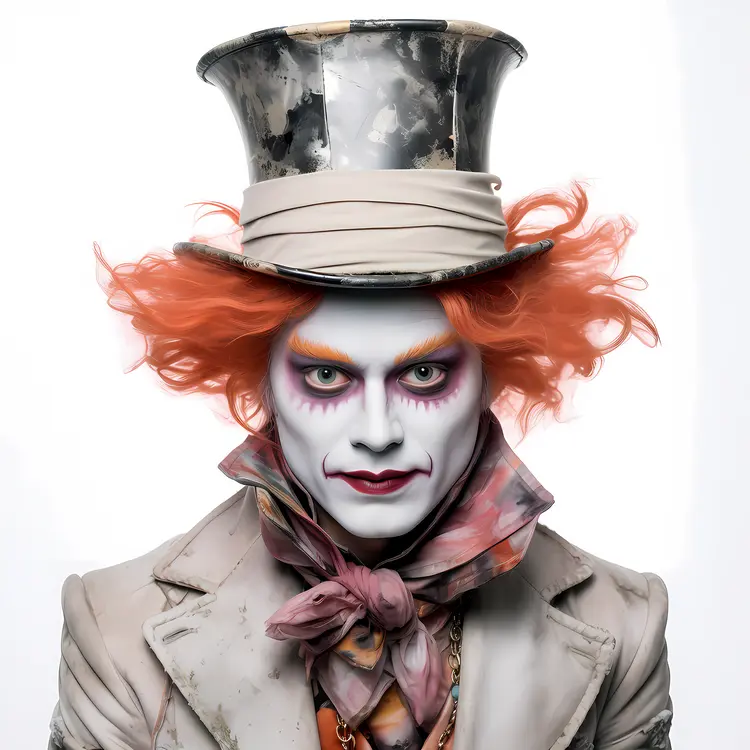 Mad Hatter with Orange Hair and Top Hat