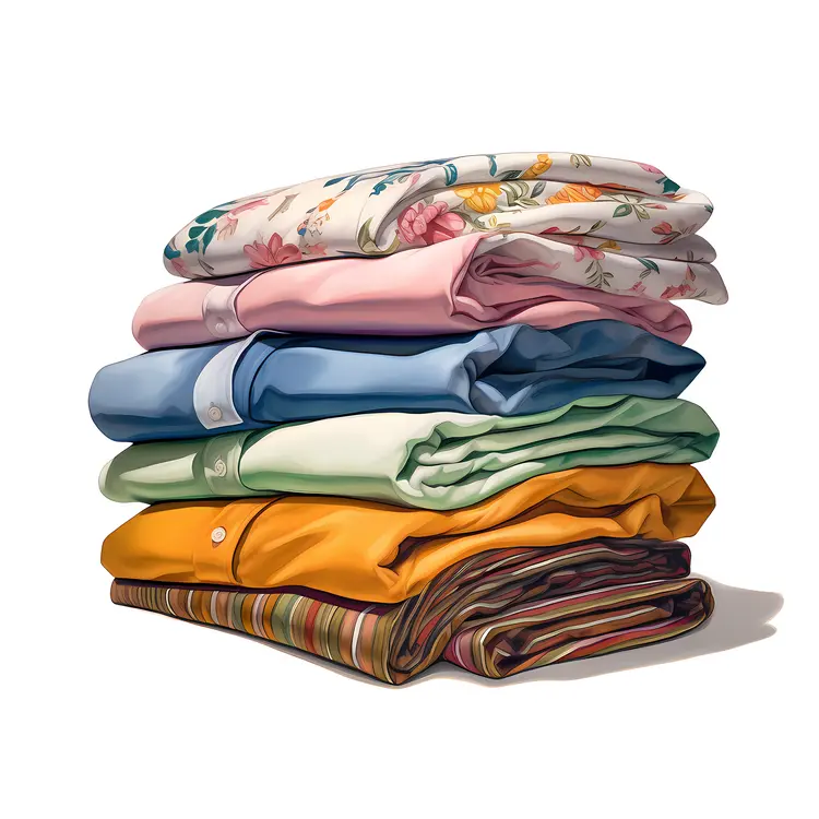 Neatly Folded Stack of Clothes