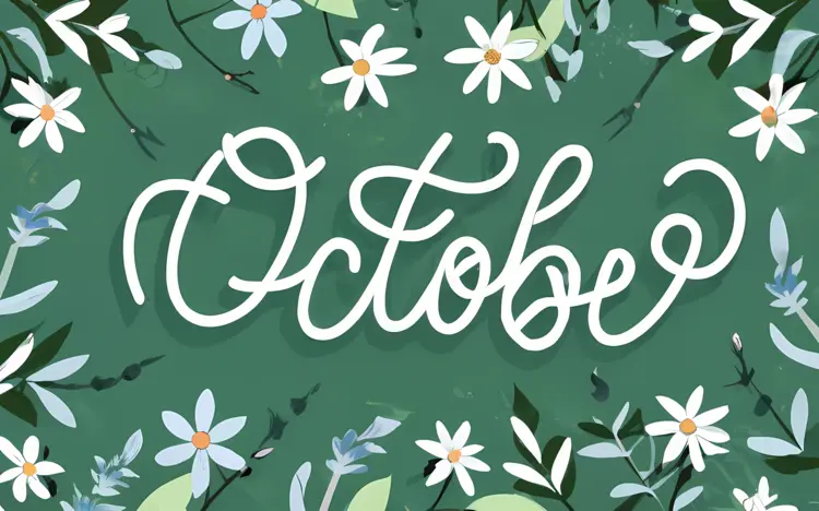 October with Daisy Flowers