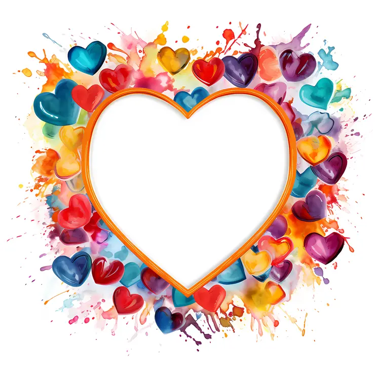 Artistic Splash Heart Frame
