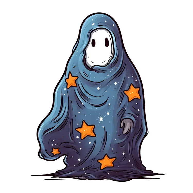 Spooky Ghost with Stars
