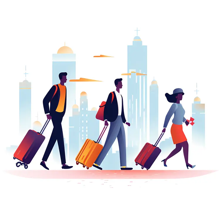 People Traveling with Luggage