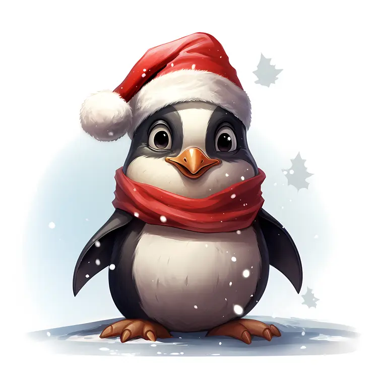 Festive Penguin in Scarf