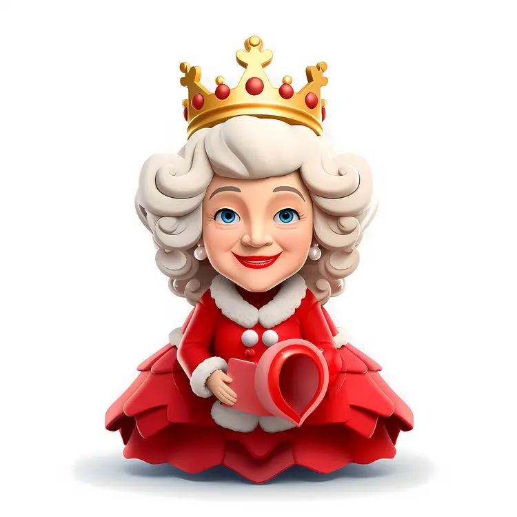 Cartoon Queen with Golden Crown