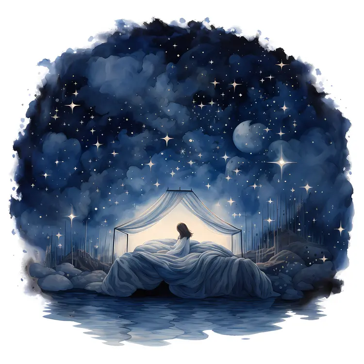 Stargazing in a Cozy Tent Under the Night Sky