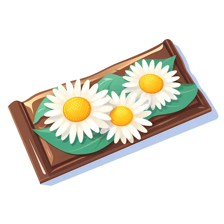 Chocolate Bar with Daisies Decoration