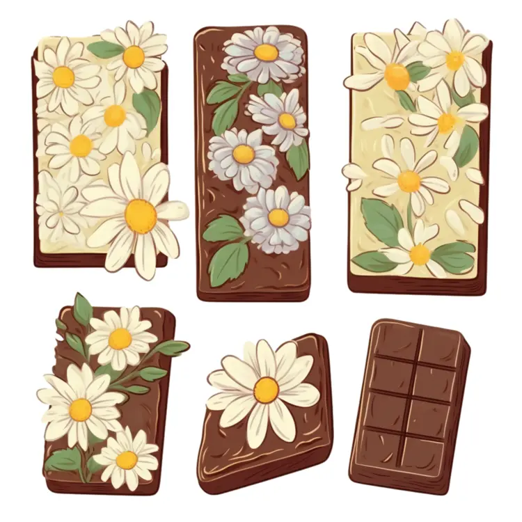 Decorative Chocolate Bars with Flowers