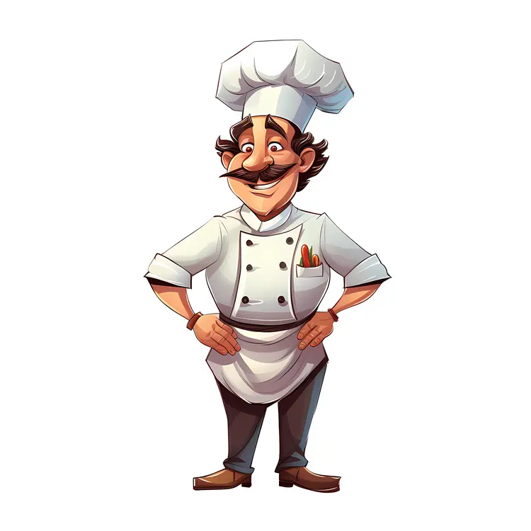 Cartoon Chef Illustration for Culinary Concept