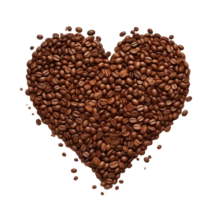 Heart-Shaped Coffee Beans for Valentine's Day