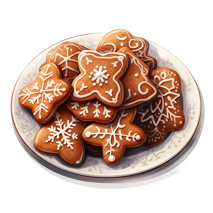 Plate of Gingerbread Cookies