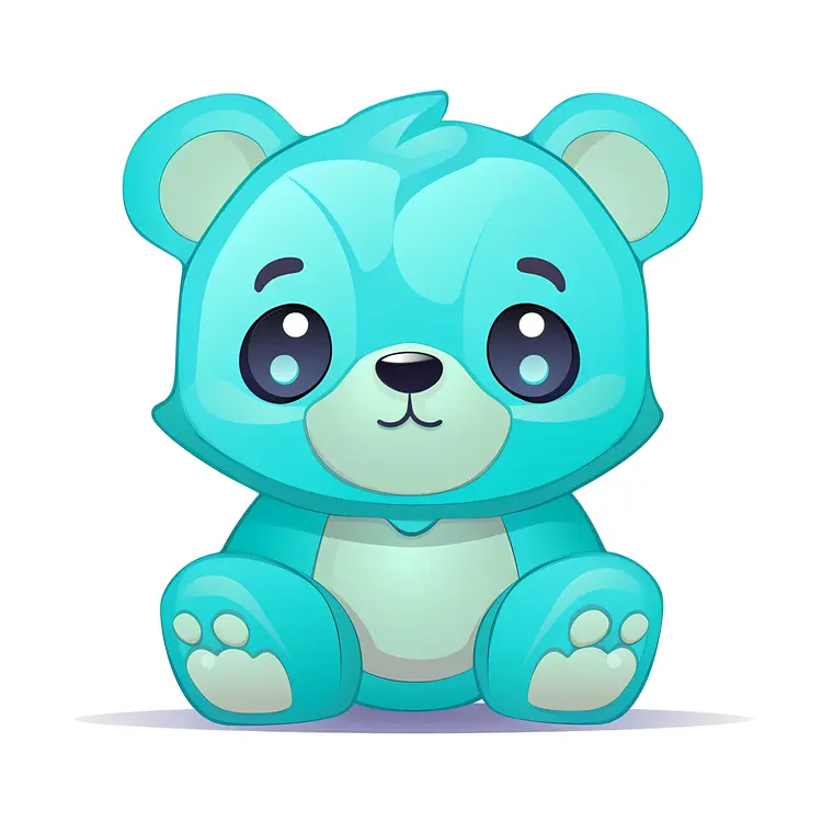Cute Blue Cartoon Teddy Bear
