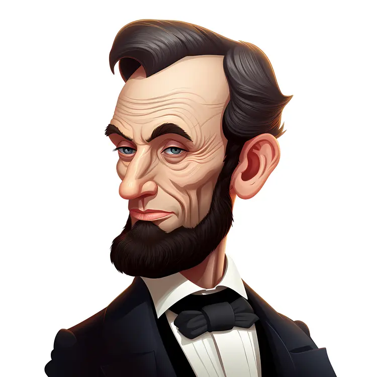 Cartoon Abraham Lincoln in Formal Attire