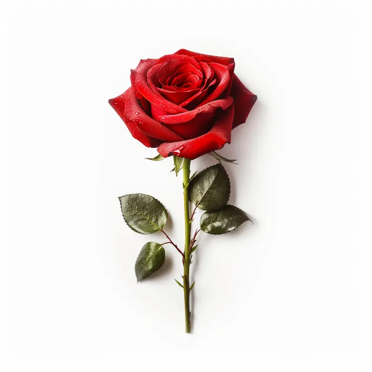 Beautiful Red Rose with Stem