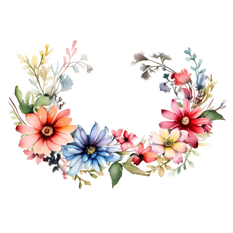 Watercolor Floral Wreath