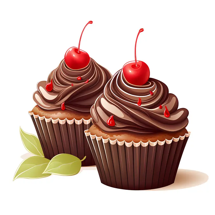 Chocolate Cupcakes with Cherries