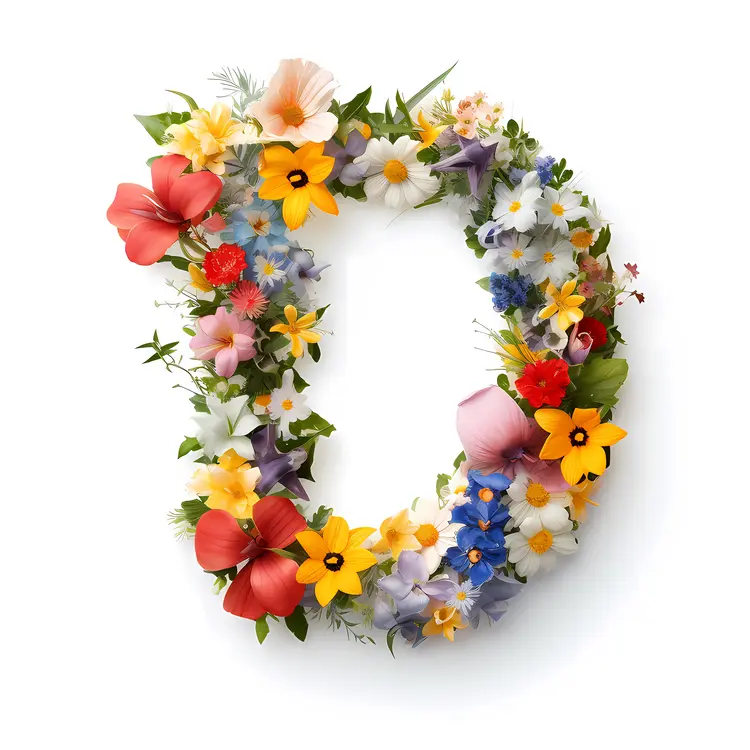 Colorful Floral Letter O