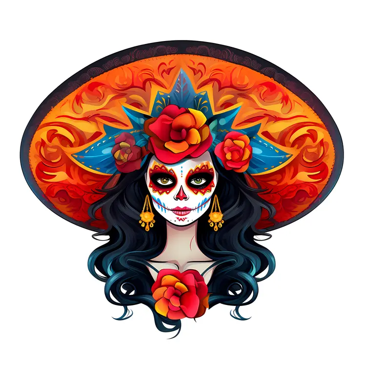 Colorful Sugar Skull for Day of the Dead Celebration