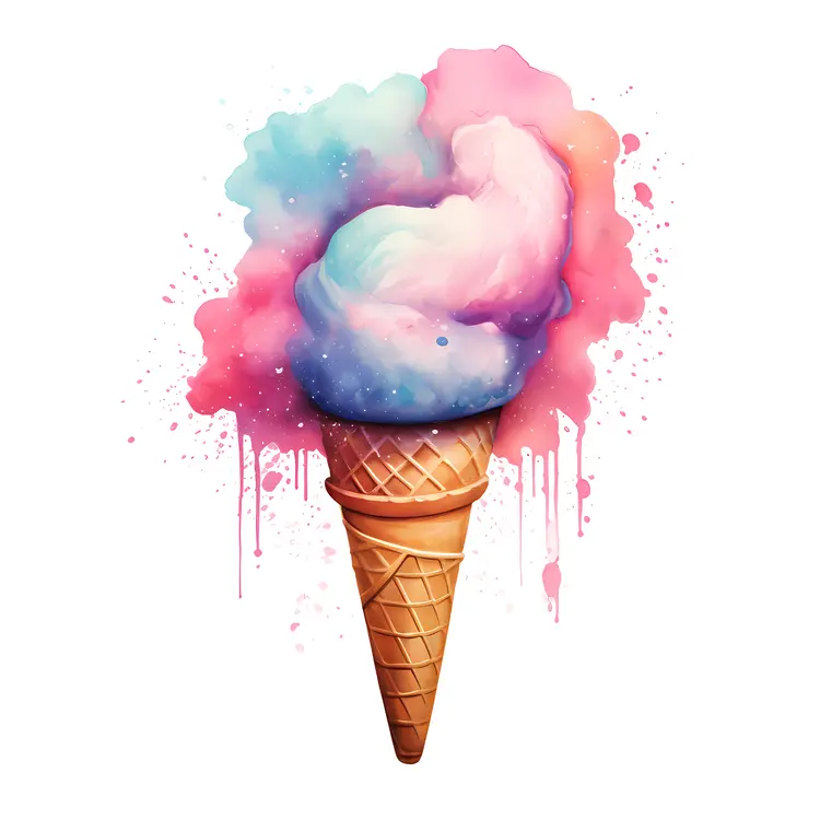 Colorful Ice Cream Cone Illustration
