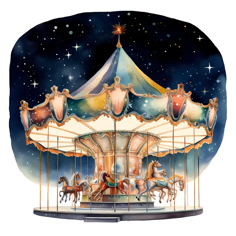 Beautiful Carousel at Night