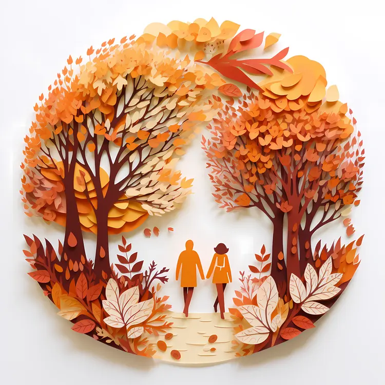 Autumn Walk in Paper Art