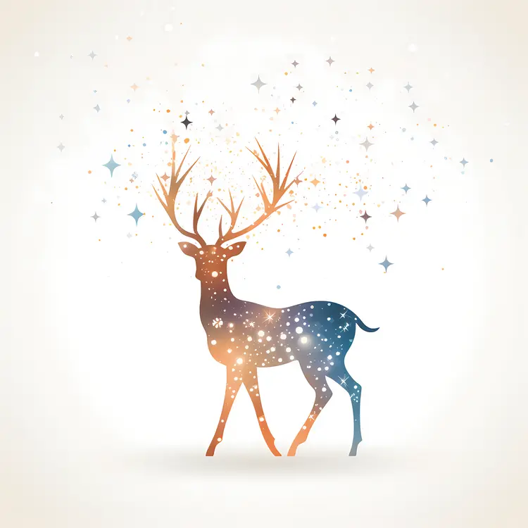 Starry Deer with Sparkling Antlers