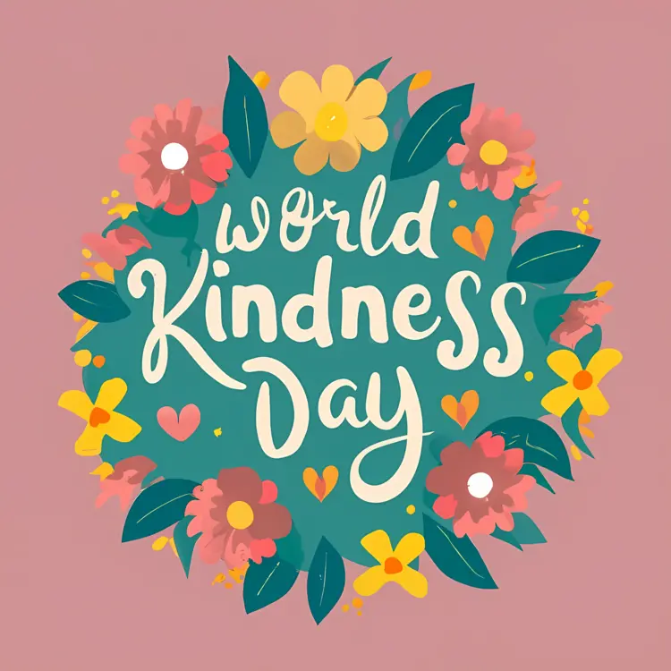 World Kindness Day with Floral Wreath