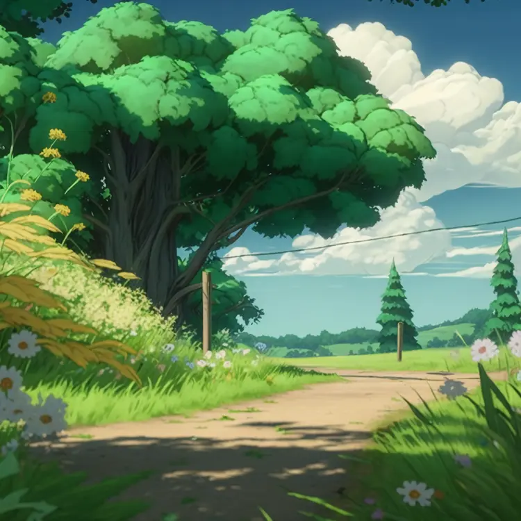Beautiful Tree in a Countryside Path