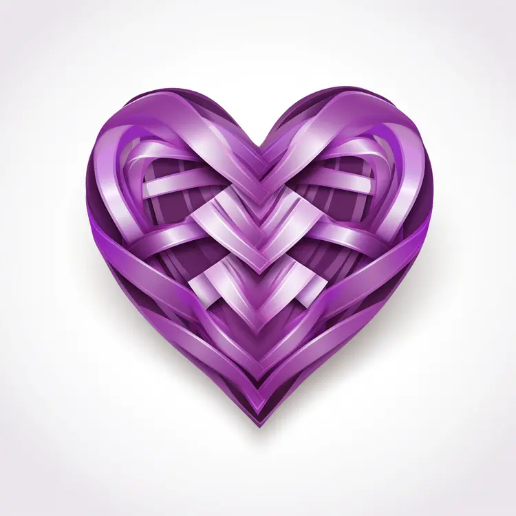 Purple Ribbon Heart for Valentine's Day