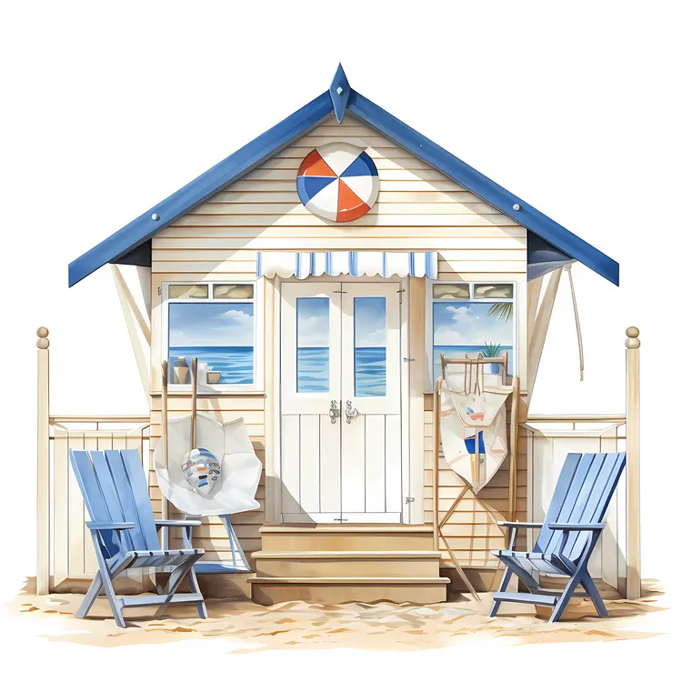 Adorable Beach House with Blue and White Decor