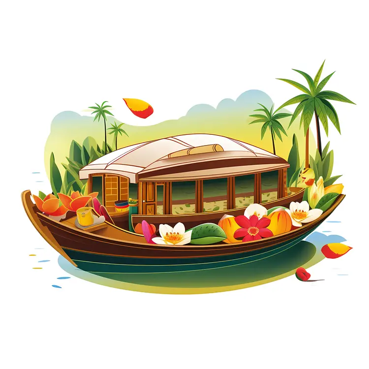 Beautiful Houseboat in Tropical Scenery