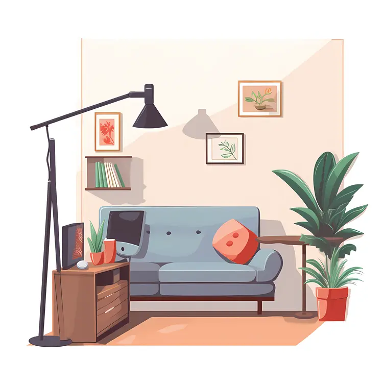 Modern Living Room with Cozy Sofa