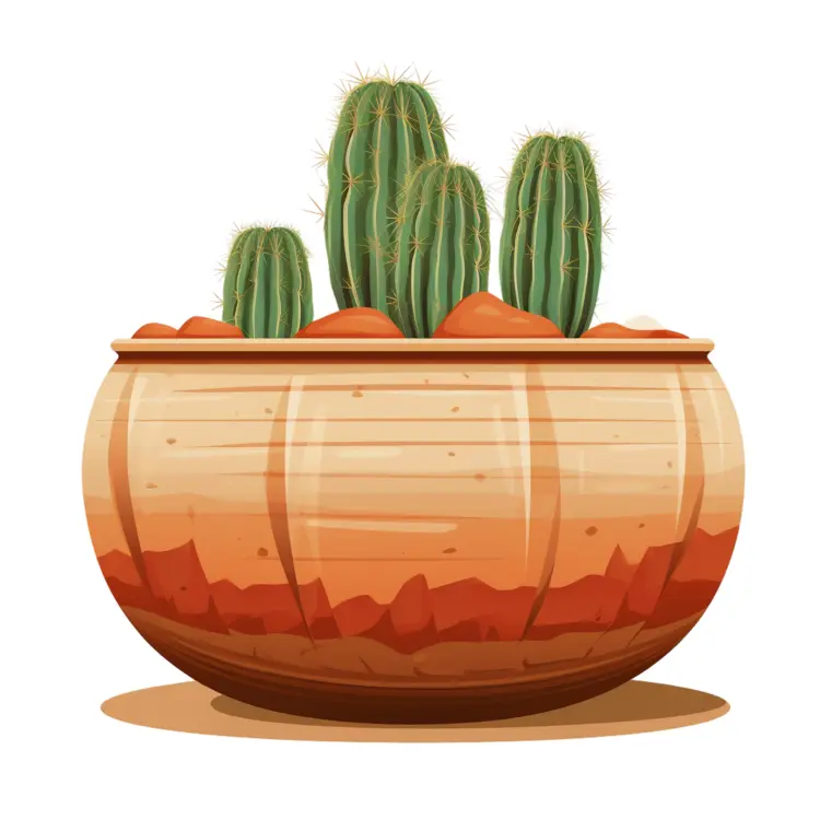 Green Cactus in a Pot