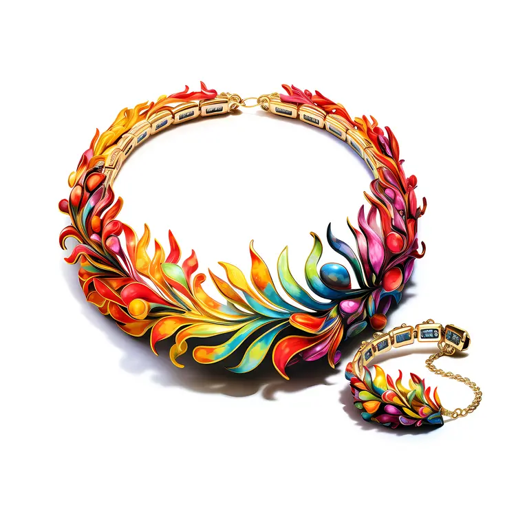 Vibrant Colorful Flame Necklace