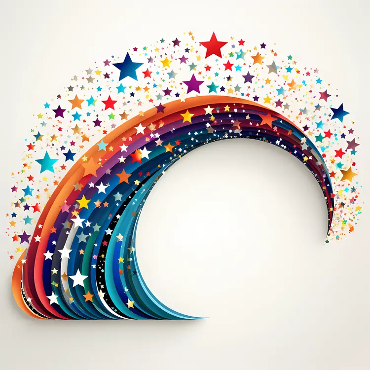 Curved Star Arch with Rainbow Effect
