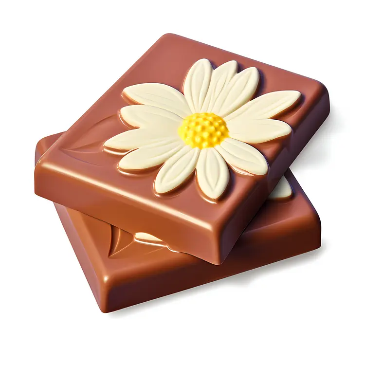 Chocolate with Daisy Decoration Illustration