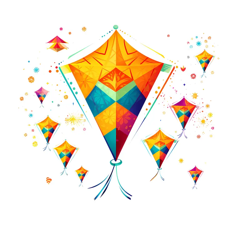 Orange Kite Flying in the Sky