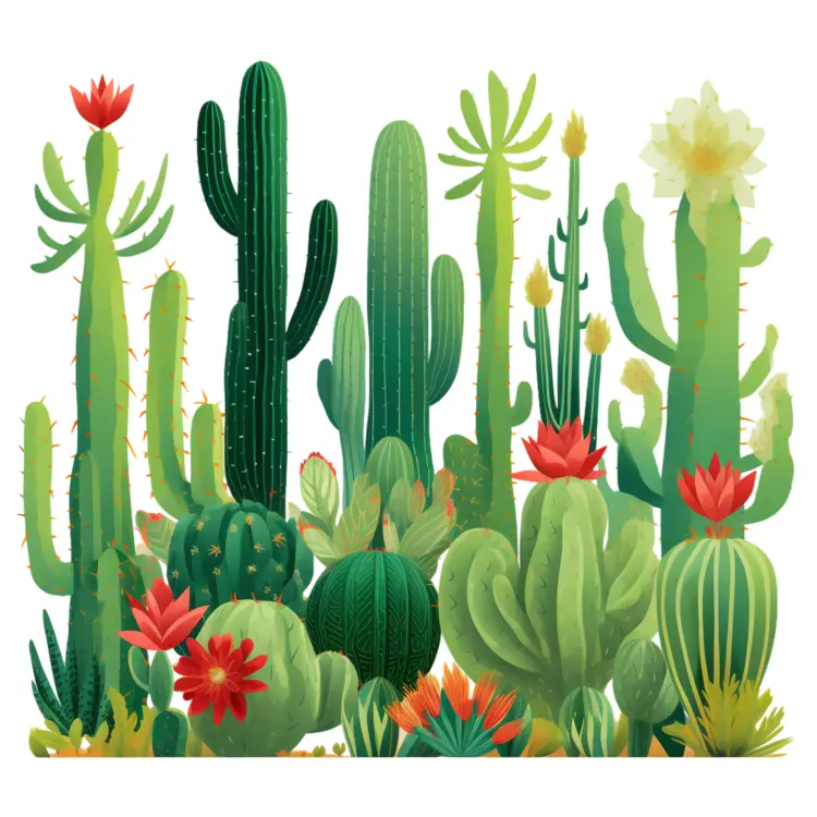 Various Cacti Illustration
