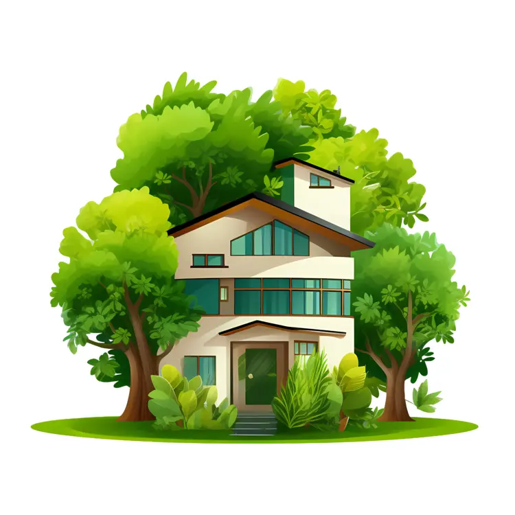 Eco-Friendly House Surrounded by Trees