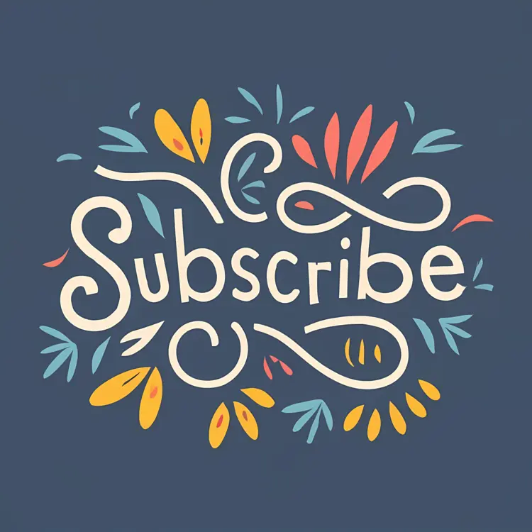 Decorative Subscribe Text with Floral Elements