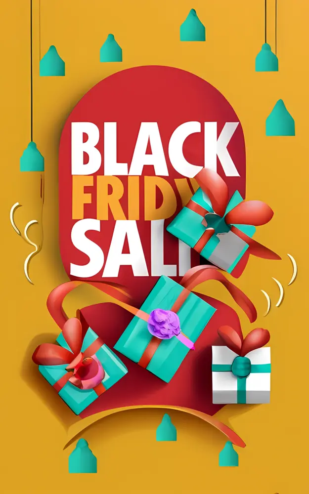 Black Friday Sale with Hanging Lights