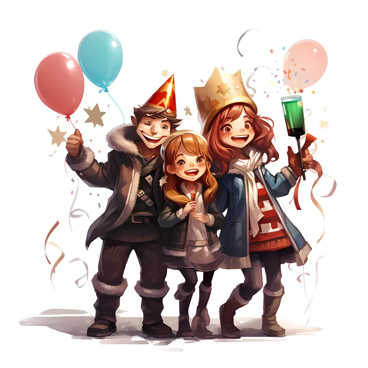 People Celebrating with Balloons
