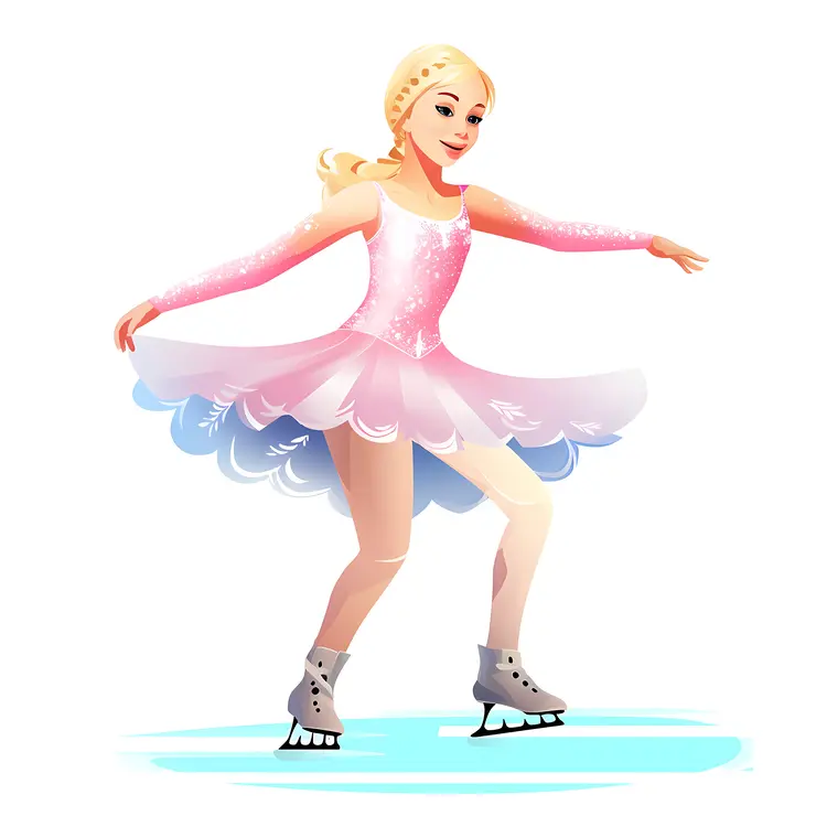 Ice Skater in Pink Dress