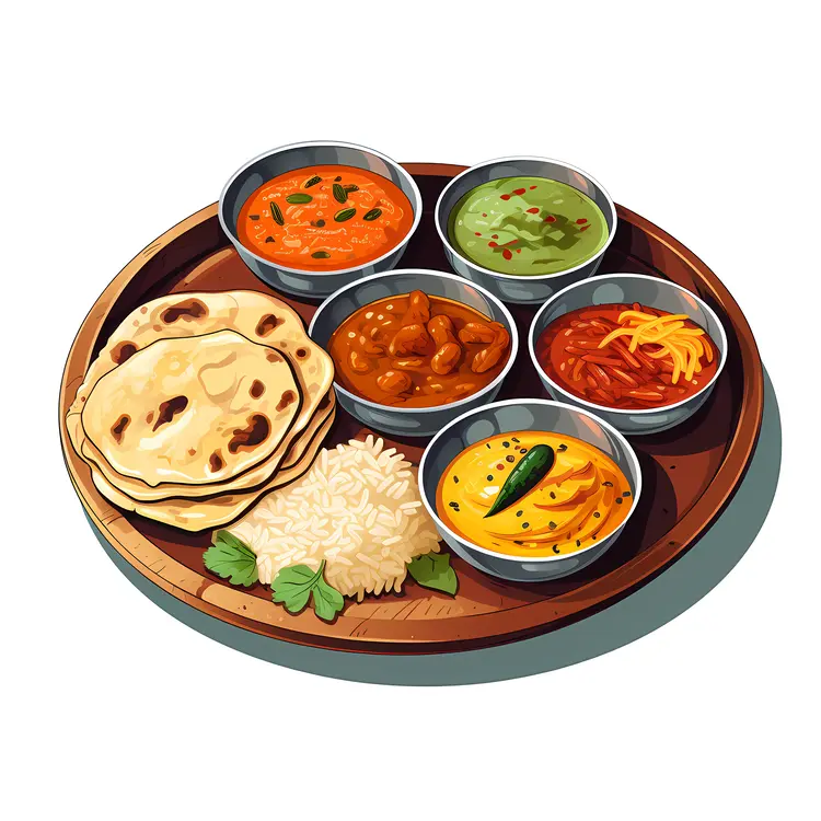 Indian Thali with a Variety of Flavors
