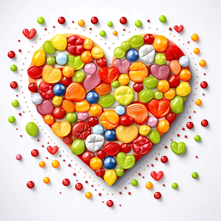 Heart Shape Filled with Colorful Candy