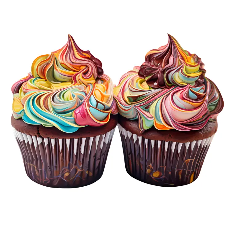 Colorful Frosted Cupcakes