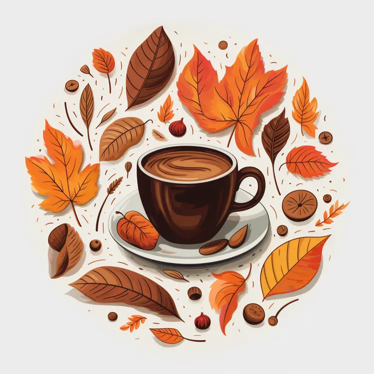 Cup with Autumn Leaves
